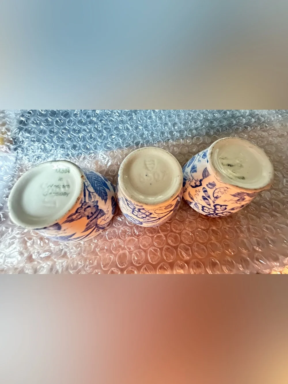 vintage West German ceramic double-sided egg cup, manufactured by Vestare